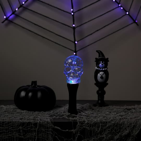 9" LED Transparent Multi-Function Halloween Skull Light By Northlight in Black | 3" x 3.5" x 8.5" | Michaels®